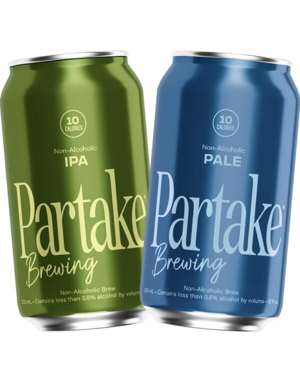 Partake Brewing Non Alcoholic Craft Brew, IPA & Pale Ale Variety 12 Pack - One 6 Pack of Each, 12 Ounce Cans, Low Calorie, Low Carb NA Brew, All Natural Ingredients