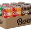 Bravus Non-Alcoholic Variety Sampler 12 Pack x 12 Fl Oz Cans - Low-Calorie, Gluten-Reduced, Vegan NA Craft Brew, 2 IPA, 2 Oatmeal Dark, 2 Raspberry Goose, 2 Peanut Butter Dark, 4 Blood Orange IPA
