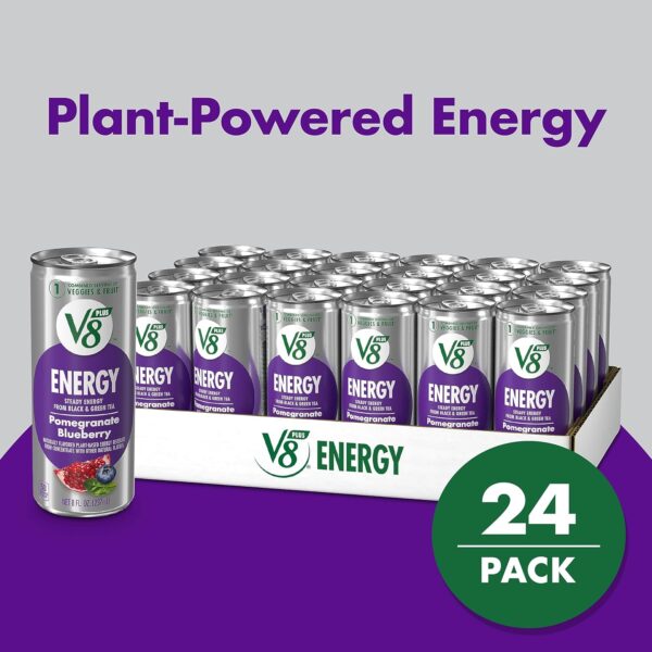 V8 +ENERGY Pomegranate Blueberry Energy Drink, Made With Real Vegetable And Fruit Juices, 8 Fl.Ounce Can (Case of 24) - Image 3