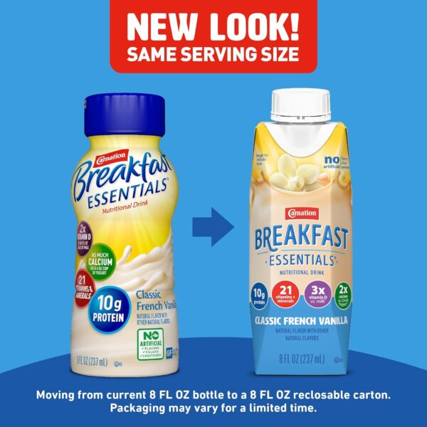 Carnation Breakfast Essentials Ready-to-Drink, Classic French Vanilla, 8 FL OZ Carton (Pack of 24) - Image 3