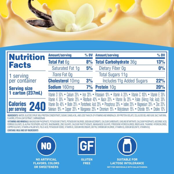Carnation Breakfast Essentials Ready-to-Drink, Classic French Vanilla, 8 FL OZ Carton (Pack of 24) - Image 4