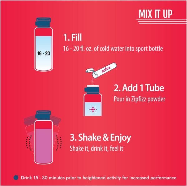 Zipfizz Energy Drink Mix, Electrolyte Hydration Powder with B12, Antioxidants, Electrolytes and Multi Vitamin, Fruit Punch (20 Count) - Image 5