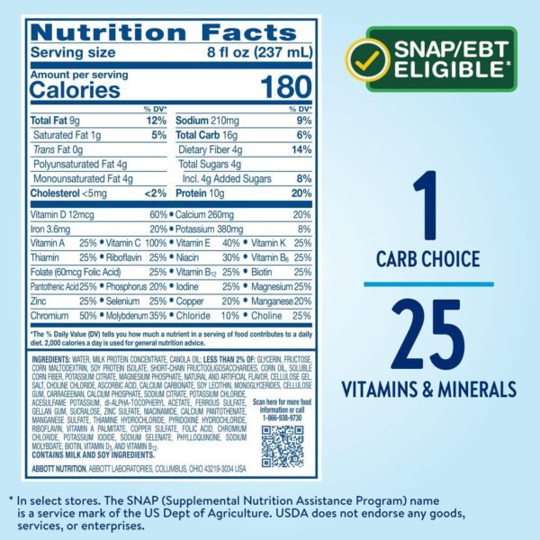 Glucerna Nutritional Shake, Diabetic Drink to Support Blood Sugar Management, 10g Protein, 180 Calories, Homemade Vanilla, 8-fl-oz Bottle, 24 Count - Image 5