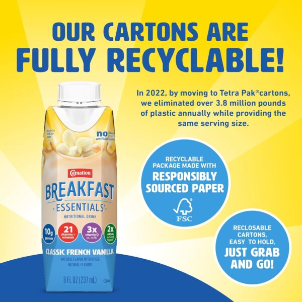 Carnation Breakfast Essentials Ready-to-Drink, Classic French Vanilla, 8 FL OZ Carton (Pack of 24) - Image 6