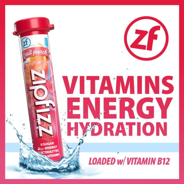 Zipfizz Energy Drink Mix, Electrolyte Hydration Powder with B12, Antioxidants, Electrolytes and Multi Vitamin, Fruit Punch (20 Count) - Image 7