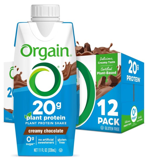 Orgain Organic Vegan Protein Shake, Creamy Chocolate - 20g Plant Based Protein, Ready to Drink, Fruits & Vegetables, Gluten Free, Kosher, No Soy or Dairy Ingredients, 11 Fl Oz (Pack of 12) - Image 7