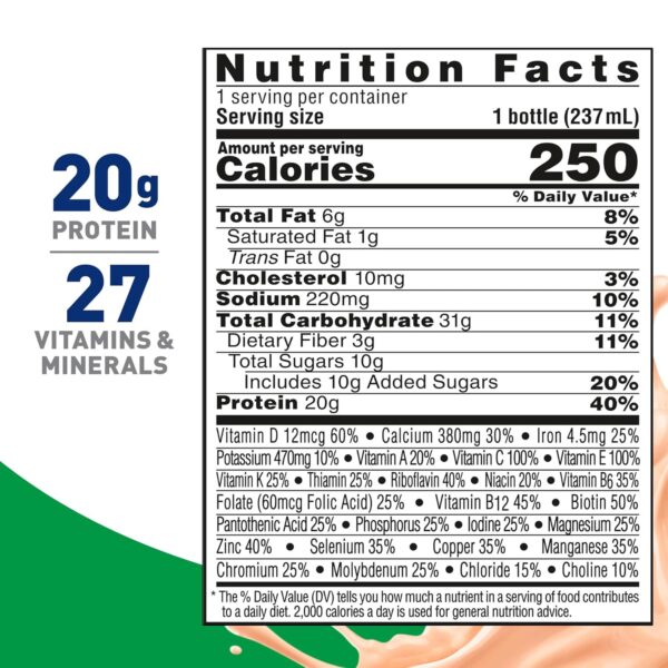 BOOST High Protein with Fiber Complete Nutritional Drink, Very Vanilla, 8 fl oz Bottle, 24 Pack - Image 6
