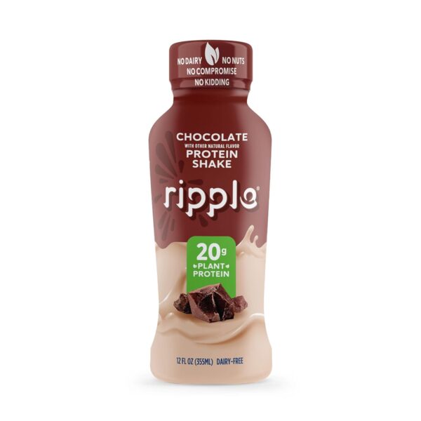 Ripple Vegan Protein Shake | Chocolate | 20g Nutritious Plant Based Pea Protein | Shelf Stable | No GMOs, Soy, Nut, Gluten, Lactose | 12 Oz, 12 Pack - Image 6