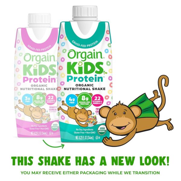 Orgain Organic Kids Nutritional Protein Shake, Fruity Cereal, Healthy Kids Snacks 8g Dairy Protein, 4g Fiber, 22 Vitamins & Minerals, No Soy ingredients, Gluten Free, Non-GMO, 8.25 Fl Oz (Pack of 12) - Image 5