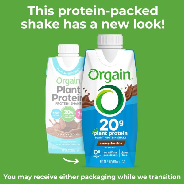 Orgain Organic Vegan Protein Shake, Creamy Chocolate - 20g Plant Based Protein, Ready to Drink, Fruits & Vegetables, Gluten Free, Kosher, No Soy or Dairy Ingredients, 11 Fl Oz (Pack of 12) - Image 4