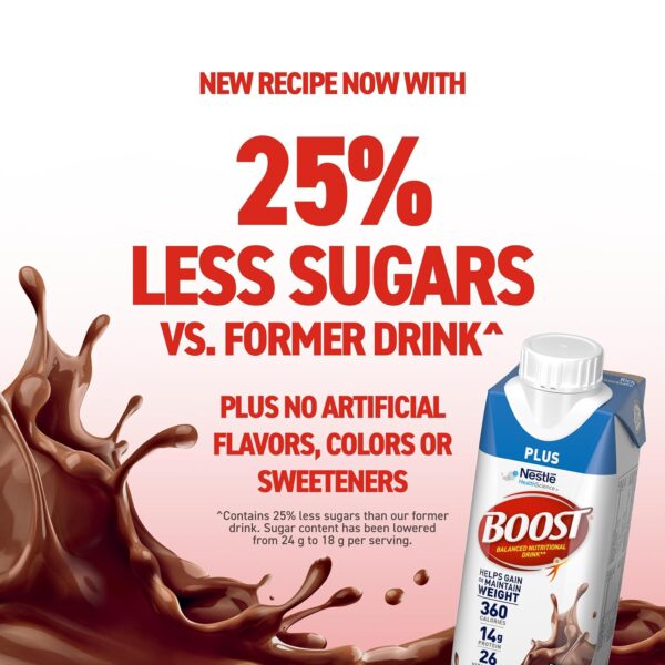 BOOST Plus Complete Nutritional Drink, Rich Chocolate, 8 Fl Oz (Pack of 24) - Image 4