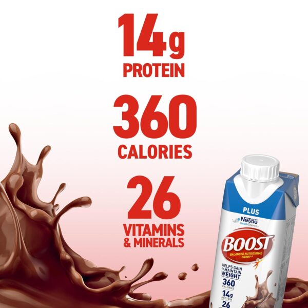 BOOST Plus Complete Nutritional Drink, Rich Chocolate, 8 Fl Oz (Pack of 24) - Image 3