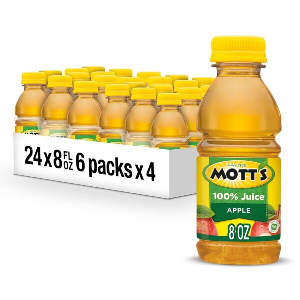 Mott's 100% Original Apple Juice, 8 Fl Oz Bottles, 24 Count (4 Packs Of 6), 2 Servings Of Fruit, 100% Fruit Juice, Gluten-free, Caffeine-free, Kosher, Contains No Artificial Colors Or Sweeteners - Image 2