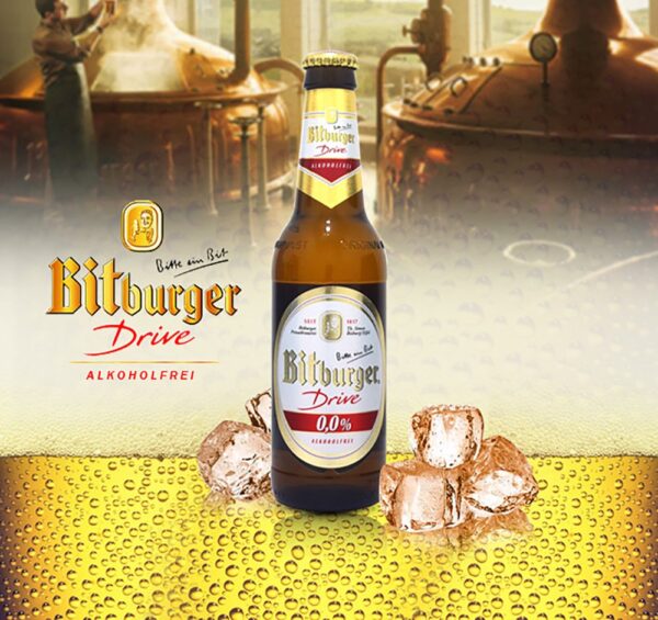 Bitburger Drive Zero Non-Alcoholic Malt Beer, 11.2 fl oz (24 Glass Bottles)