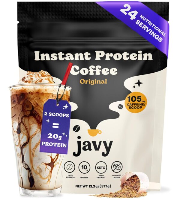 Javy Instant Coffee Protein Coffee - Premium Whey Protein & Instant Coffee - 100% Arabica Coffee - Zero Artificial Flavors & Sweeteners, 24 Servings - Image 6