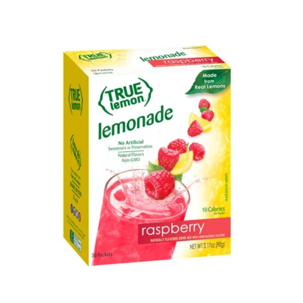 True Lemon Raspberry Lemonade Water Enhancer Drink Mix (30 Packets), Low Calorie Drink Mix Packets for Water,Powdered Drink Mixes & Flavorings,Individual Drink Packets,Water Flavor Packets with Stevia - Image 2