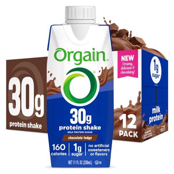 Orgain 30g High Protein Shake, Dairy Isolate Milk Protein, Chocolate Fudge, 6g BCAAs, 1g Sugar Per Serving, Meal Replacement, Ready to Drink, Keto Friendly, Gluten-Free 11 Fl Oz (Pack of 12) - Image 7