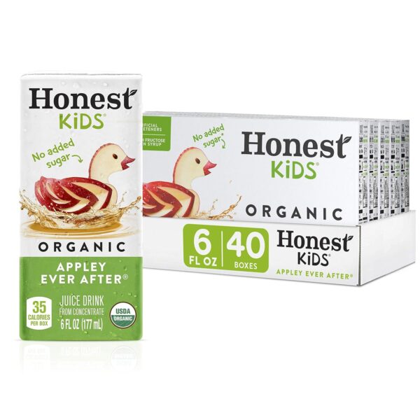 Honest Kids Appley Ever After, Organic Juice Drink, 6 Fl oz Juice Boxes, Pack Of 40, Apple - Image 2