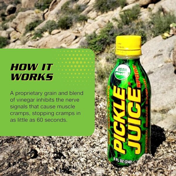 Pickle Juice Sports Drink - Relieves Cramps Immediately - Electrolyte Pickle Juice for Day & Night Time Cramp Relief - Pickle Juice for Leg Cramps - No Artificial Ingredients - 8 oz, 12 Pack - Image 5