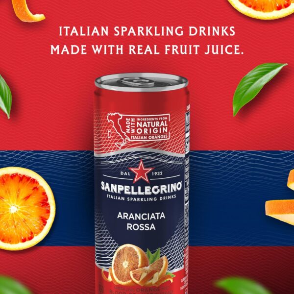 Sanpellegrino Italian Sparkling Drink Aranciata Rossa, Sparkling Orange and Blood Orange Beverage, 11.15 Fl Oz (Pack of 24) - Image 3