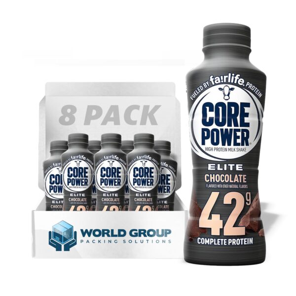 Fairlife Core Power Elite Chocolate (8 Pack) High Protein Milk Shakes 42g - 14 Fl Oz - Ready to Drink for Workout Recovery - by World Group Packing Solutions. - Image 6