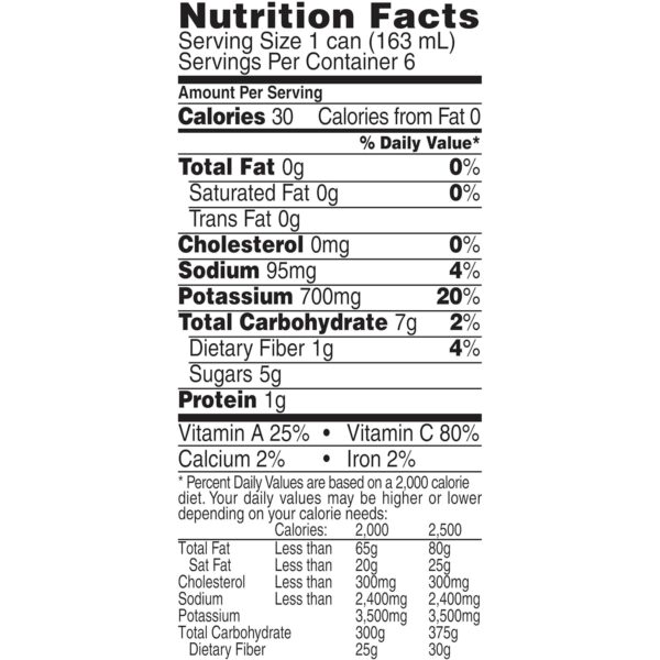 V8 Low Sodium Original 100% Vegetable Juice, 5.5 Fl Oz - 6 Count (Pack of 4) - Image 3