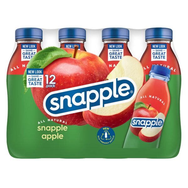 Snapple Apple Juice Drink, 16 fl oz recycled plastic bottle, Pack of 12 - Image 3