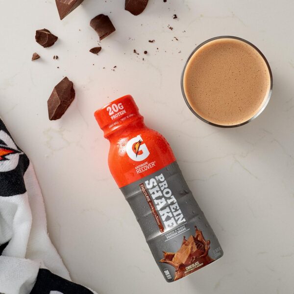 Gatorade Recover Protein Shake, Chocolate, 20g Protein, 11.6 fl oz Plastic Bottle, Pack of 12 - Image 5