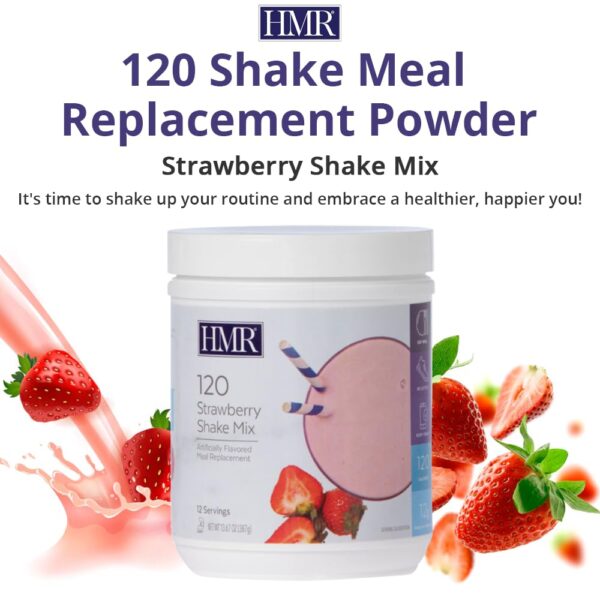 HMR 120 Shake Meal Replacement Powder | Strawberry Shake Mix to Support Healthy Weight Loss | 12g of Protein | Nutritional Drink | Low Calorie Food | 12 Servings - Image 5