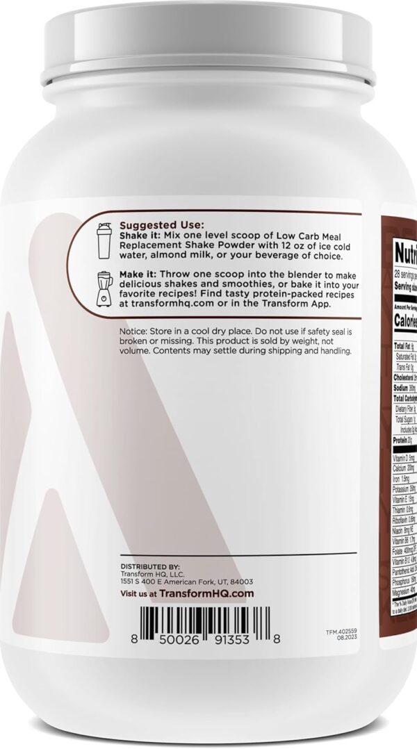 TransformHQ Meal Replacement Shake Powder 28 Servings (Chocolate Peanut Butter) - Gluten Free, Non-GMO - Image 5