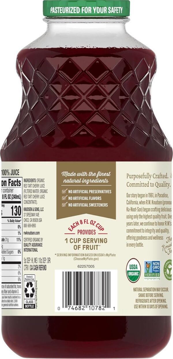 R.W. Knudsen Organic Just Tart Cherry Juice, 32 fl oz (Pack of 1) - Image 4