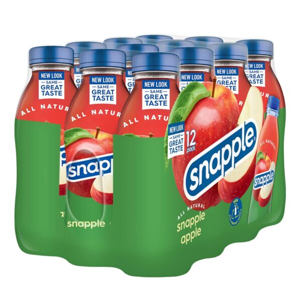 Snapple Apple Juice Drink, 16 fl oz recycled plastic bottle, Pack of 12 - Image 4