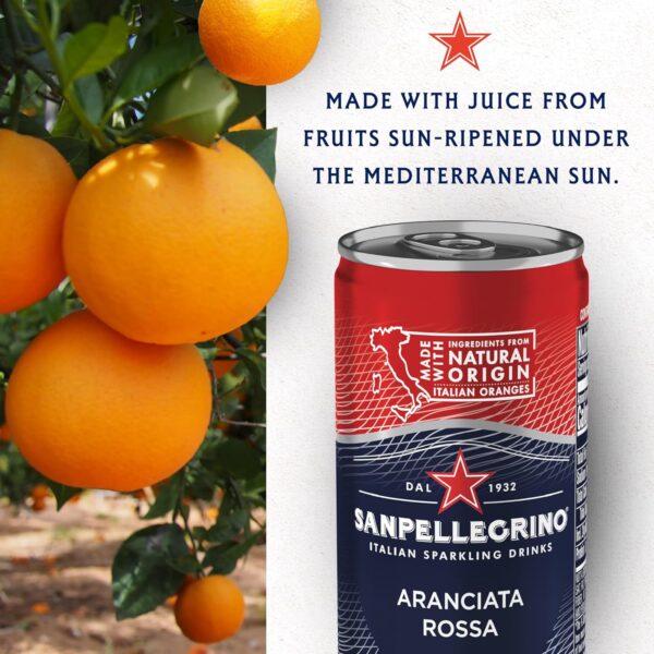 Sanpellegrino Italian Sparkling Drink Aranciata Rossa, Sparkling Orange and Blood Orange Beverage, 11.15 Fl Oz (Pack of 24) - Image 5