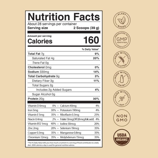 KOS Vegan Protein Powder Erythritol Free, Chocolate - Organic Pea Protein Blend, Plant Based Superfood Rich in Vitamins & Minerals - Keto, Dairy Free - Meal Replacement for Women & Men, 28 Servings - Image 4