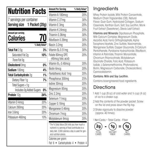 WonderSlim Keto Meal Replacement Shake, Vanilla, Low Carb, C8 MCTs, 12g Protein, Collagen, 25 Vitamins & Minerals, Gluten Free (7ct) - Image 4