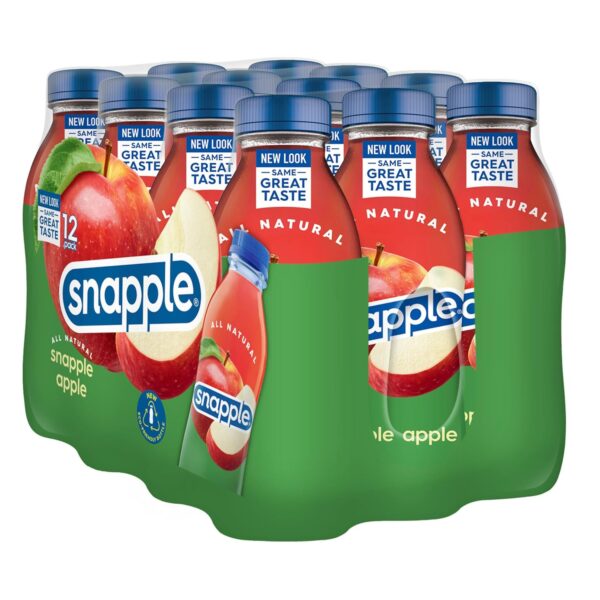 Snapple Apple Juice Drink, 16 fl oz recycled plastic bottle, Pack of 12 - Image 5