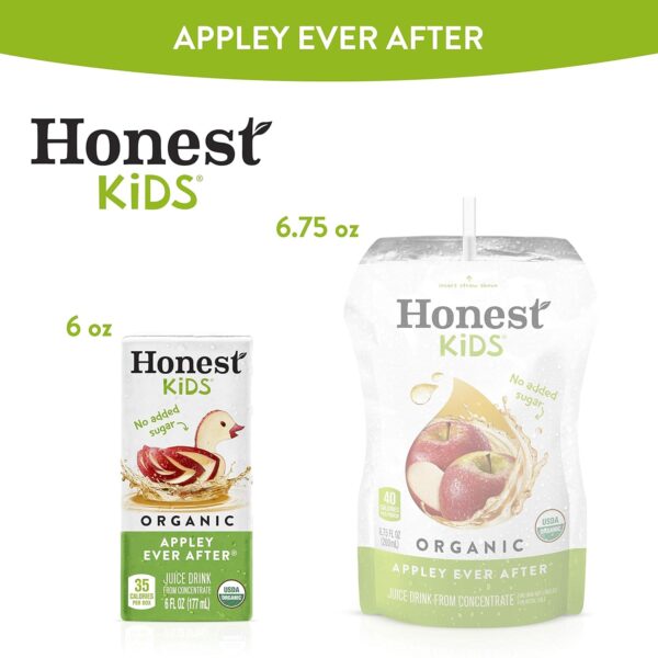Honest Kids Appley Ever After, Organic Juice Drink, 6 Fl oz Juice Boxes, Pack Of 40, Apple - Image 5