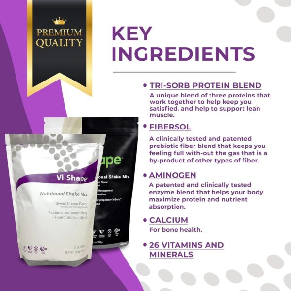 Vi Shape Original Nutritional Shake Mix Sweet Cream Flavor | 22oz (1 Bag, 24 Servings) - Image 3