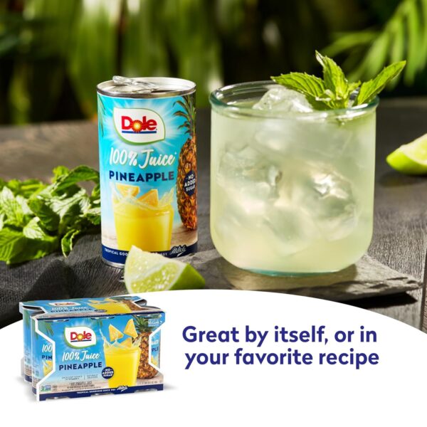 Dole Pineapple Juice, 100% Fruit Juice with Added Vitamin C, 6 Fl Oz (Pack of 6), 48 Total Cans - Image 6