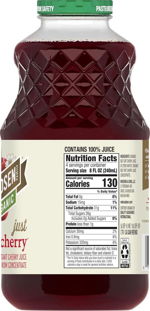 R.W. Knudsen Organic Just Tart Cherry Juice, 32 fl oz (Pack of 1) - Image 6