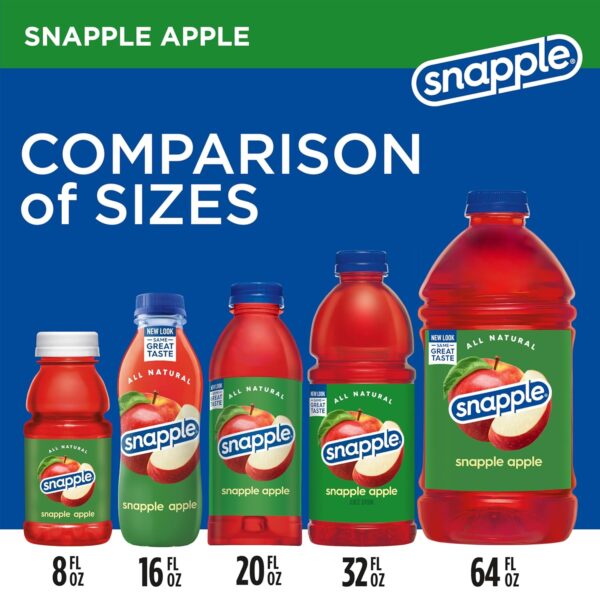 Snapple Apple Juice Drink, 16 fl oz recycled plastic bottle, Pack of 12 - Image 6