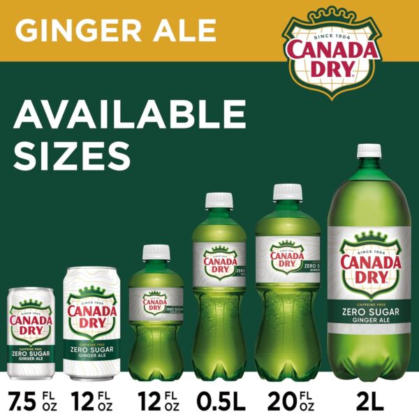 Canada Dry Zero Sugar Ginger Ale Soda, 12 fl oz cans (Pack of 12) - Image 6
