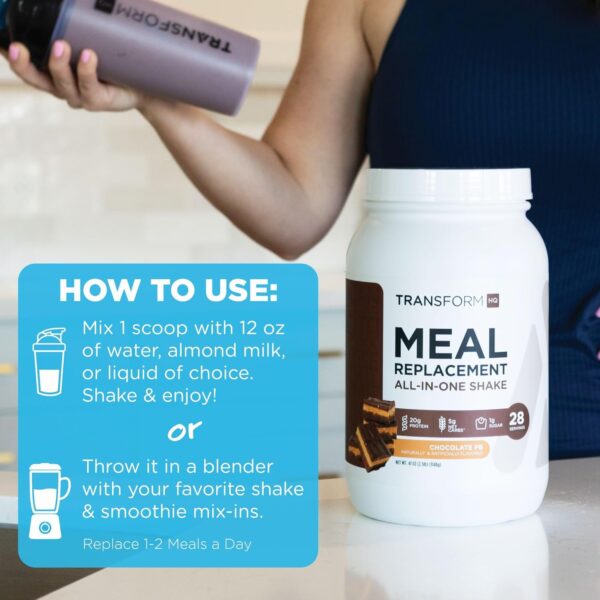 TransformHQ Meal Replacement Shake Powder 28 Servings (Chocolate Peanut Butter) - Gluten Free, Non-GMO - Image 2