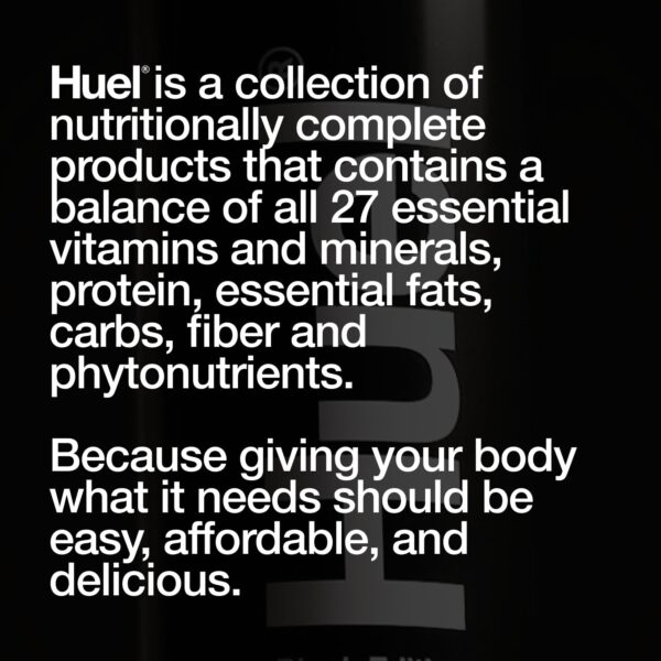 Huel Black Edition Ready-to-Drink, Vanilla Meal Replacement Drink, 35g High Protein, 27 Vitamins and Minerals, Vegan, Gluten Free, Plant Based, High Fiber, Low Sugar, 16.9 Fl Oz (12 Pack) - Image 2