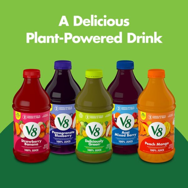 V8 Strawberry Banana 100% Fruit and Vegetable Juice, 46 fl oz Bottle - Image 7