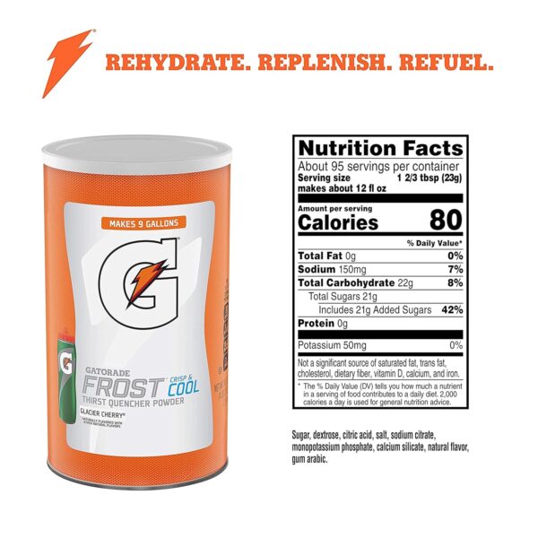 Gatorade Thirst Quencher Powder, Glacier Cherry, 76.5 oz Canister - Image 3