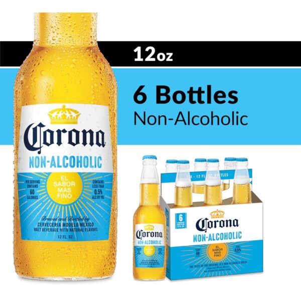 Corona Non-Alcoholic Malt Beverage Mexican Import Brew, 6 pk, 12 fl oz Bottles, less than 0.5% ABV - Image 3
