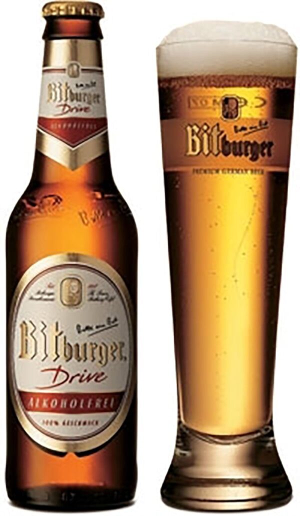 Bitburger Drive Zero Non-Alcoholic Malt Beer, 11.2 fl oz (24 Glass Bottles) - Image 3