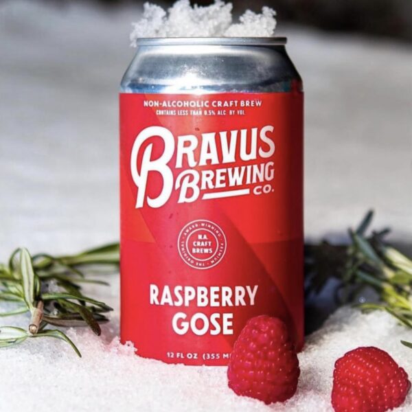 Bravus Non-Alcoholic Brew Limited Edition Mixed Sampler 12 Pack - Raspberry Gose, Coconut Porter - 12oz Beer Cans - Image 4