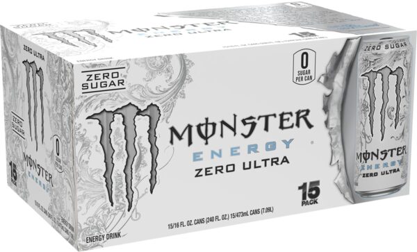 Monster Energy Zero Ultra, Sugar Free Energy Drink, 16 Fl oz (Pack of 15) - Image 4